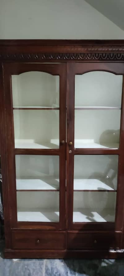 wooden glass cabinet