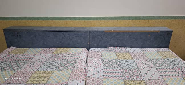 2 single beds with mattress