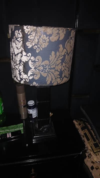 Side table lamps wooden base new one