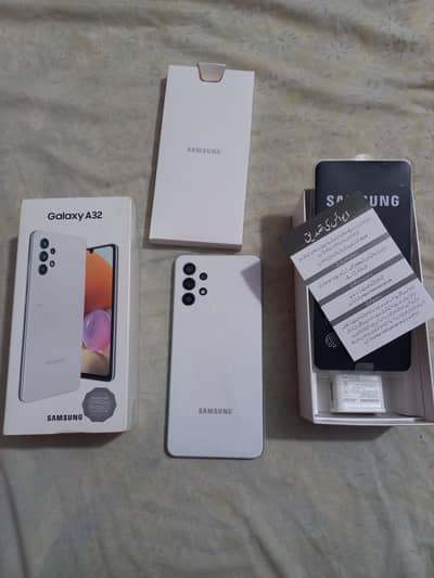 samsung a32 mobile with complete box phone official pta approved