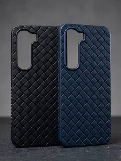 Premium Woven  silicone Mobile Cases | Black & Navy Blue