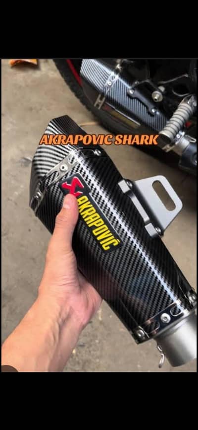 Akrapovic shark exhaust db killer with bendpipe for ybr/cb 150f