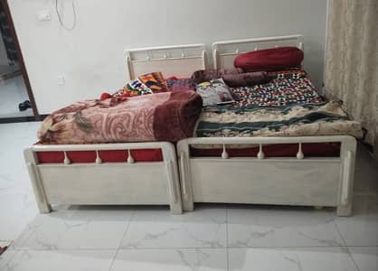 2 single bed sale in solid wood