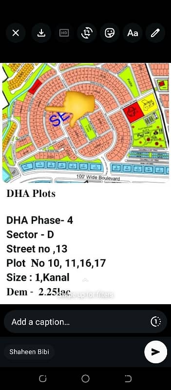 1 kanal plot for sale dha phase 4 D block street no 13 plot no 10 , 11 , 16,17