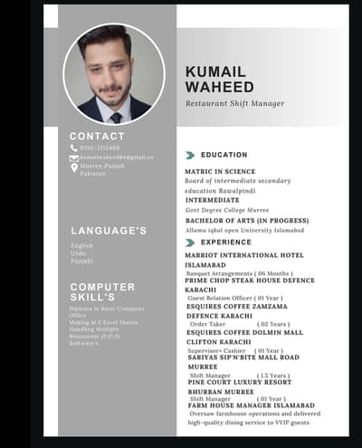 My work experience is 7+ years and i need restaurant/ Hotel Manager jo