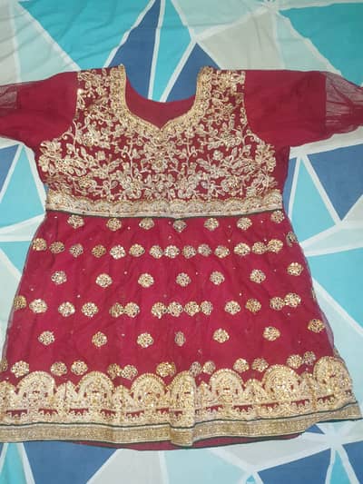 Gorgeous Maroon & Gold Bridal/Party Wear Lehenga Choli (With Dupatta)