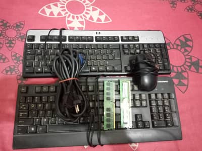 2Gb ram ddr3 2gb ddr2 key board mouse with cables