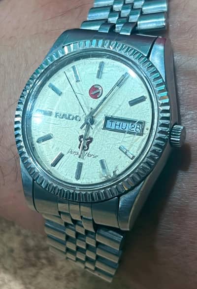 Rado Purple Horse Automatic Day-Date Original Vintage Watch