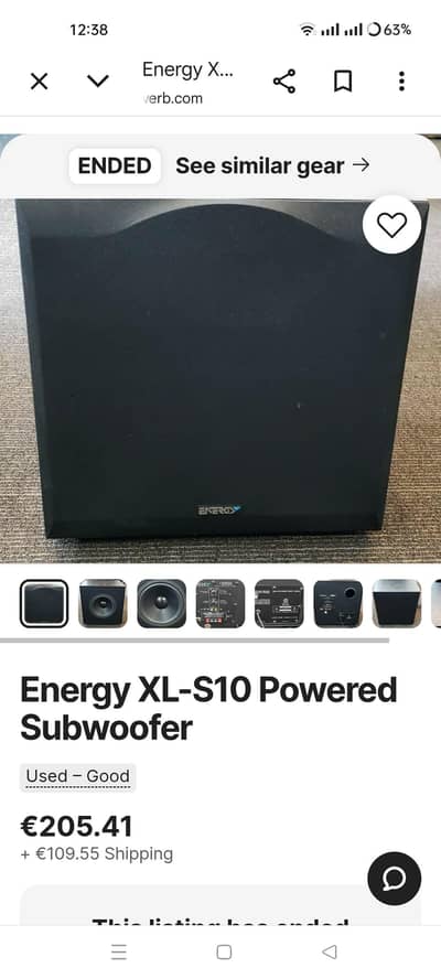 Energy S10 powered active woofer