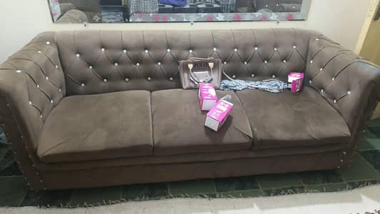 7 seater brown sofa set urgent sell