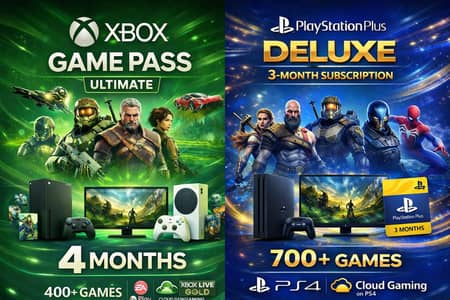 Xbox GamePass 4 Months + PS Plus Deluxe 3 Months |  Instant Delivery |