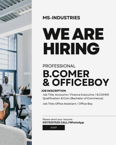 B. Com (Commerce Graduate) | Office Boy