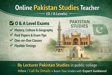 Online Pakistan Studies Teacher (O/A Levels)