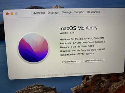 Macbook Pro 8/256, 2015