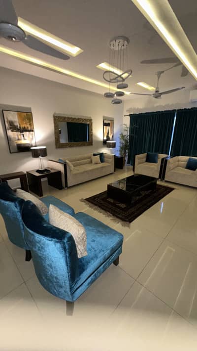 Sofa set with chair, table set ,curtains