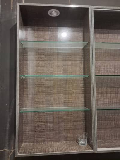 shelves racks with mirrors