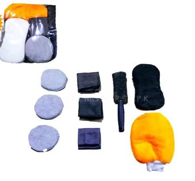Bundle buff polish Microfiber Kit buff sponges brush- 9 Pcs