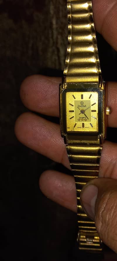 original SWISTAR 22k gold electroplated watch