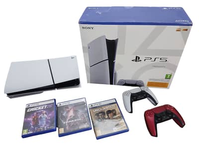 PlayStation 5 Disc 1 TB UK+ 2 Controllers + 03 Games ---- Complete Box