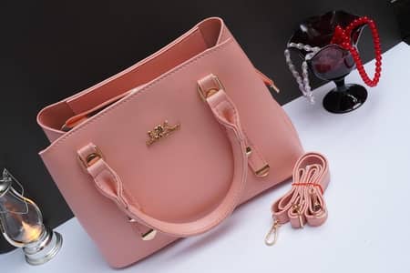 Pink mK leather handbag with top handle