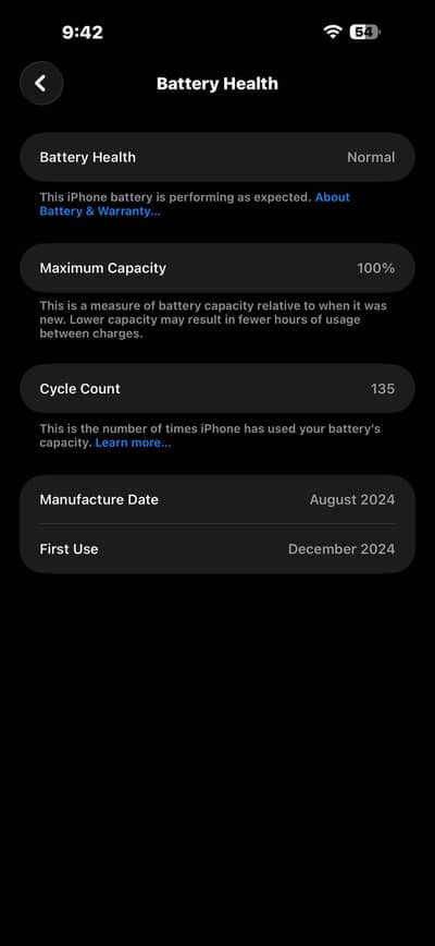 Iphone 16 pro max Non PTA e sim 100% battery health