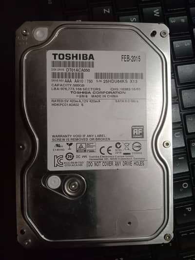 Toshiba 500GB HDD Fresh condition