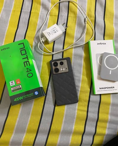 Infinix Note 40 8+8/256 gb Pta approved with box and accessories