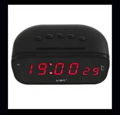 Large size Car digital clock Red - thermometer VST 803C-1