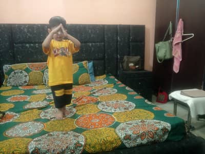 king size bed n side tables dressing table light Wala Mirror