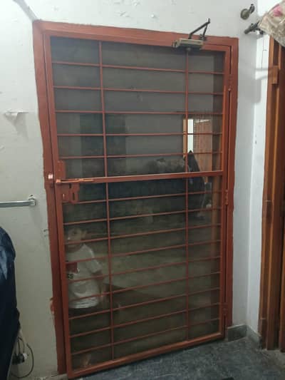 an iron solid and thick net door