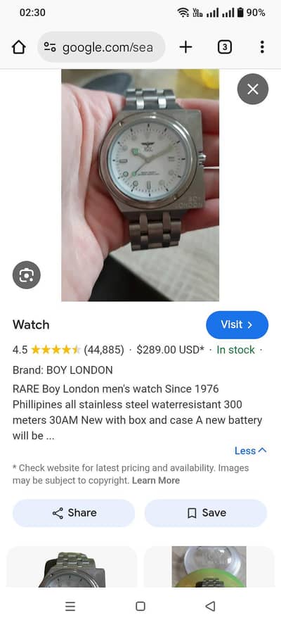 Watch Boy London  silver in steel