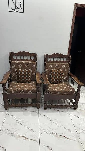 5 Seater Sheesham Wood Sofa Chairs