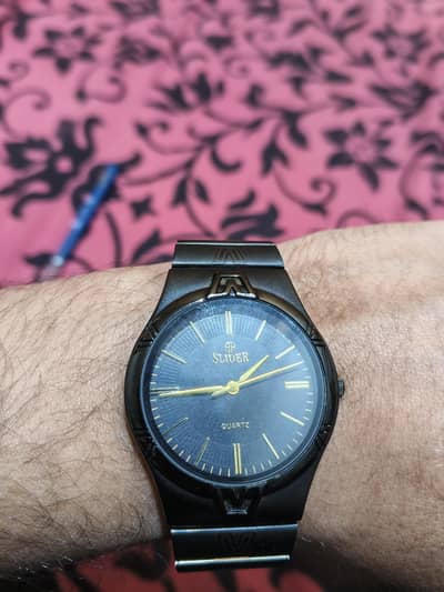 Slider Men's Quartz Watch -All black minimalist Design -10/10 cond
