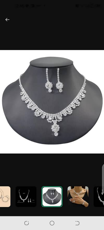 Elegant artificial zircone jewelry earring necklace set set