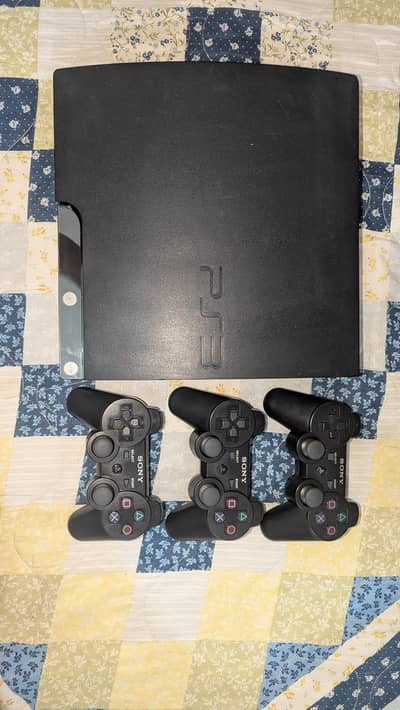 playstation 3, 350gb and 3 controller