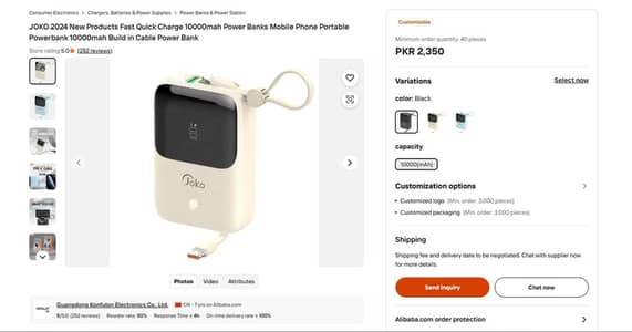 20W+22.5W Powerbank 10000mAh Laptop Cable Fast Charging Mini Power Ban