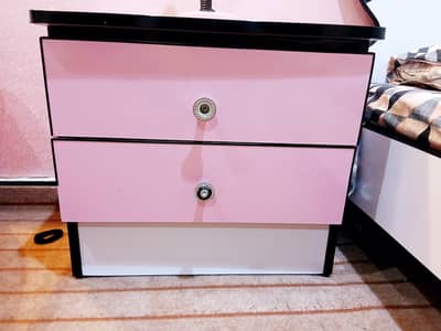 Bed side table, study table with chair and mirror frame