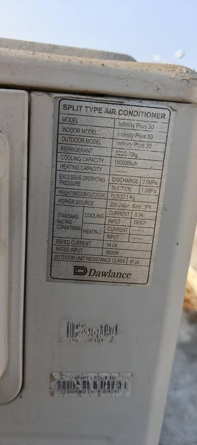 Dawlance Split AC for Sale – Excellent Condition 