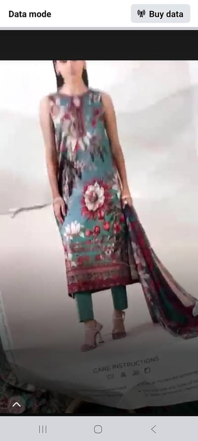 sapphire 3pc embroierd lawn suit