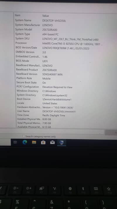 lenovo L480 i5 8th
