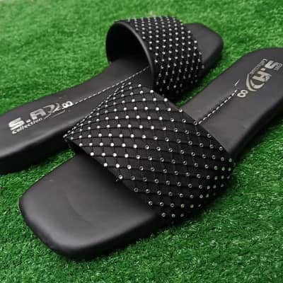 Women synthetic leather flats black size 6-9