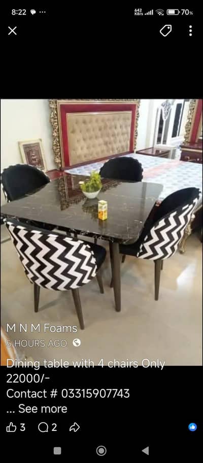 Brand New Dining table with Chairs Urgent Sale
