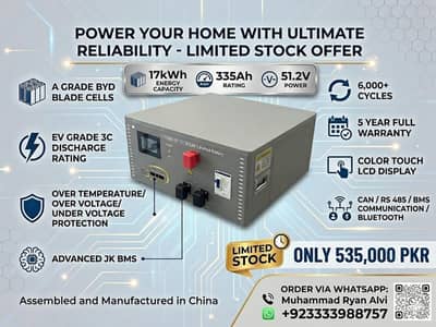 17Kwh 335Ah 51.2v / 48v Lithium Iron Phosphate Battery/Lithium Battery