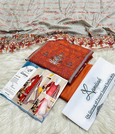 Elegant Lawn Suit – Unstitched | Luxury Black Floral Design