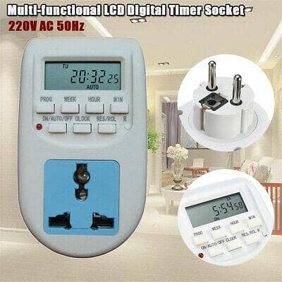Digital LCD solar Timer Switch 7days Weekly Programmable Time 3
