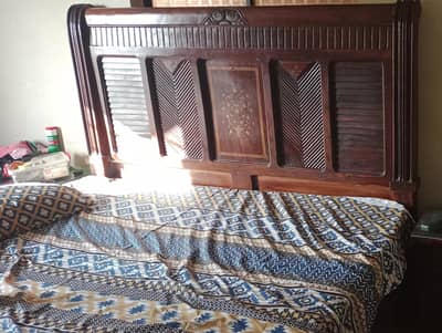 King size wooden Bed with 8 inch metress.