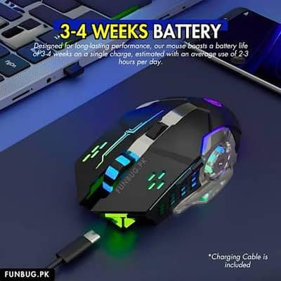 RGB Wireless Gaming mouse 6 buttons DPI control