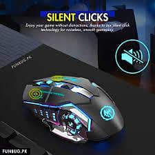 Funbug Wireless gaming mouse 6 buttons heavy weight DPI control