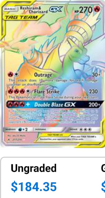 Reshiram and charizard gx tag team secret rainbow