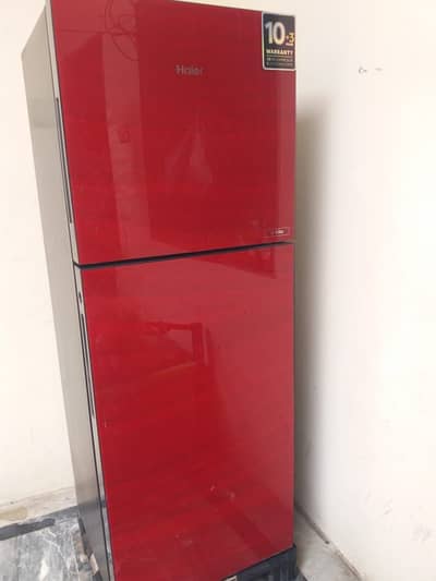 Red medium haier fridge